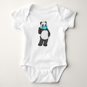 Body Para Bebê Panda com máscara de rosto