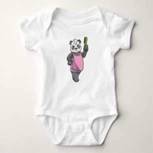 Body Para Bebê Panda como cabeleireiro com Comb