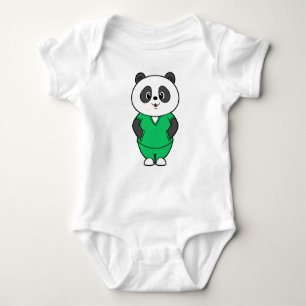 Body Para Bebê Panda como enfermeira com Smock