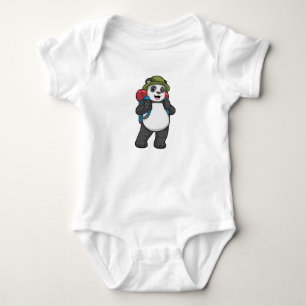 Body Para Bebê Panda como Hiker com mochila