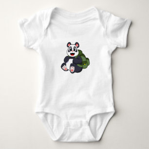 Body Para Bebê Panda como Hiker com mochila