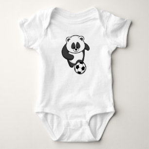 Body Para Bebê Panda como jogador de Futebol