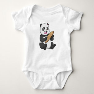 Body Para Bebê Panda como padeiro com pão