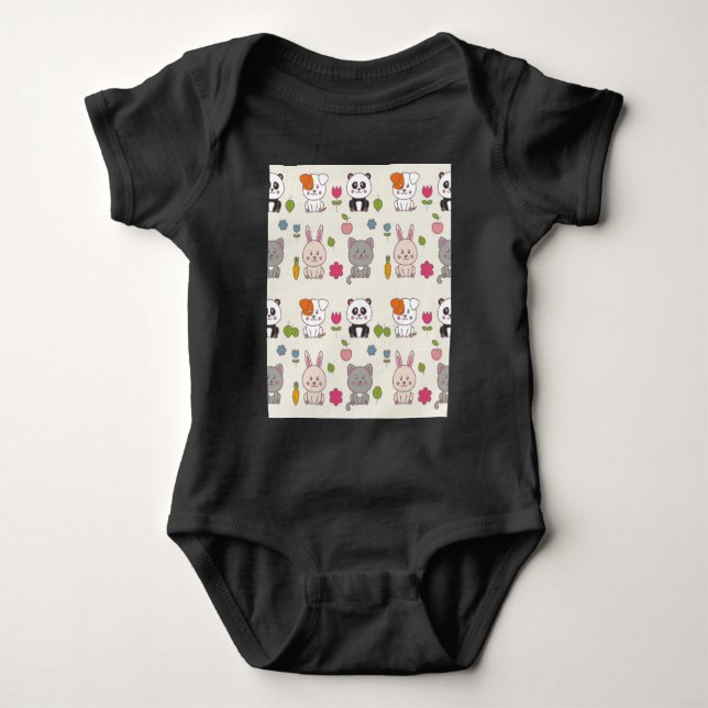 Body Para Bebê Panda Cute Design Baby Jersey (Frente)