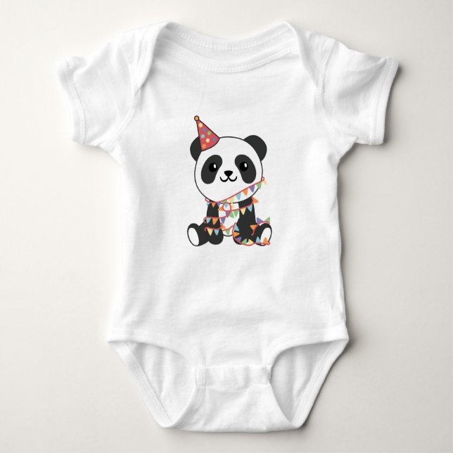 Body Para Bebê Panda De Aniversário Para Crianças Um Bebê De Aniv (Frente)