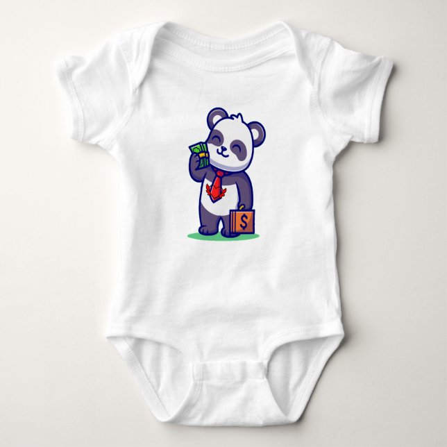 Body Para Bebê panda engraçado ama vocês crianças (Frente)