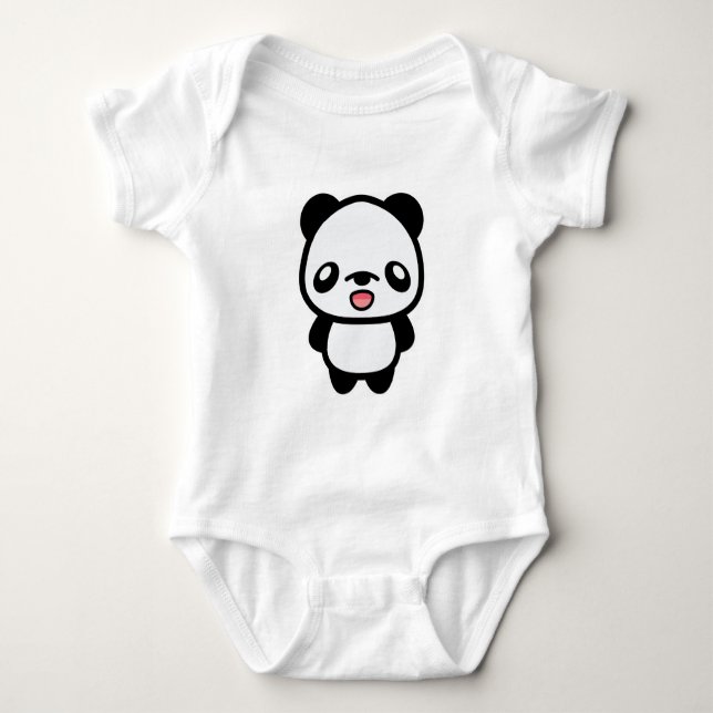 Body Para Bebê Panda Feliz Kawaii (Frente)