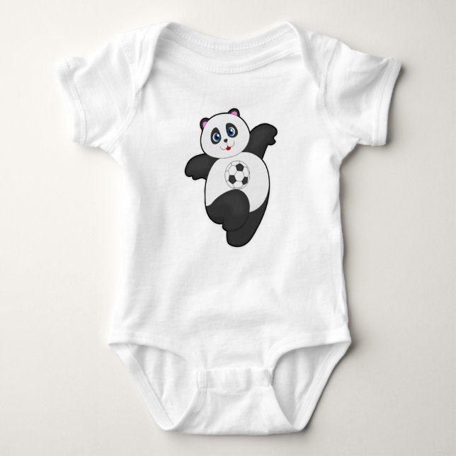 Body Para Bebê Panda no Esporte do Futebol (Frente)