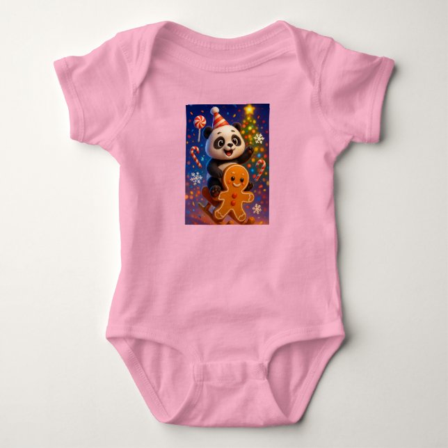 Body Para Bebê Panda no trenó, Autor Natasha Us  (Frente)