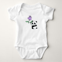 Panda Nome Personalizado com Rosa Roxa