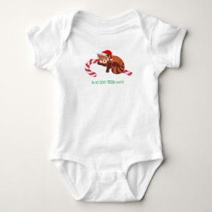 Body Para Bebê Panda Vermelha de Natal (Personalizável)