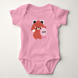 Body Para Bebê Panda Vermelho Desajeitado Certificado