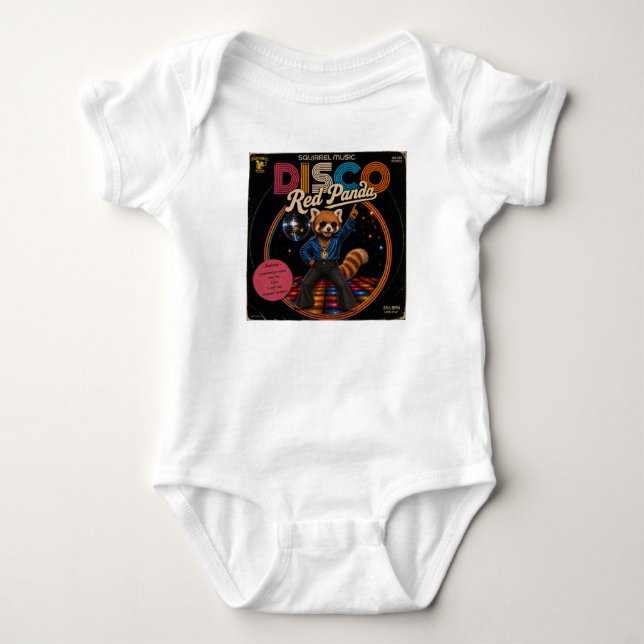 Body Para Bebê Panda Vermelho Disco (Frente)