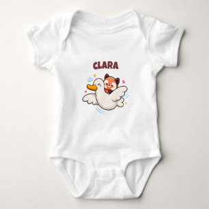 Body Para Bebê Panda Vermelho Voador Personalizado