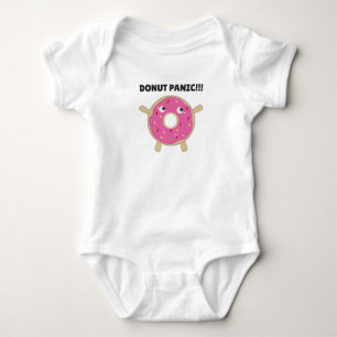 Body Para Bebê Pânico de rosquinha - Pun Engraçado Com Rosquinhas