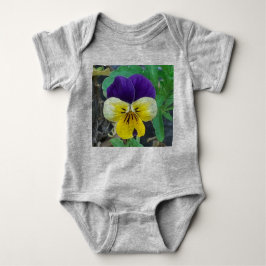 Body Para Bebê Pansy Amarela e Roxa