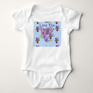 Body Para Bebê Pansy Amarelo Te Ama Bebês Um Pedaço De Fita