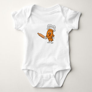 Body Para Bebê Pão como Cozinhar com Pino de Rolagem
