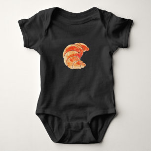 Body Para Bebê pão croissant castanho