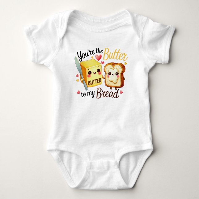 Body Para Bebê Pão e Manteiga de Kawaii Cute (Frente)