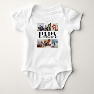Body Para Bebê Papa I Love You Custom Photo Collage