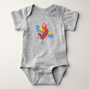 Body Para Bebê Papagaio Feliz Dançando Pássaro Fofo