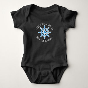 Body Para Bebê Papai acha que ele é o Capitão Bebê Divertido