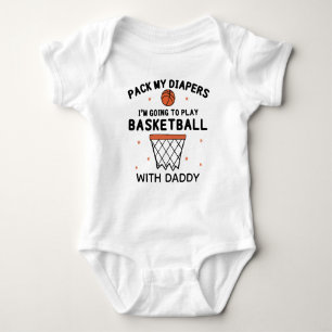 Body Para Bebê Papai de Basquete Aniversário Engraçado de Basqu
