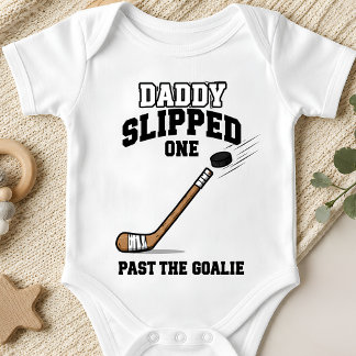 Body Para Bebê Papai Marcou Um Gol Pro Goleiro Piada de Hockey