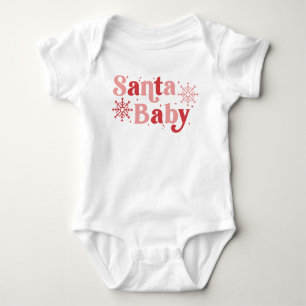 Body Para Bebê Papai noel Bebê - Design de Tipografia Feriada Div