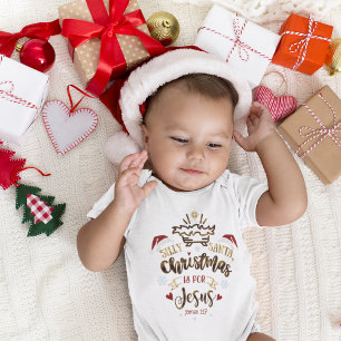 Body Para Bebê PAPAI NOEL bobo NATAL É PARA JESUS GENÉ-Cristão