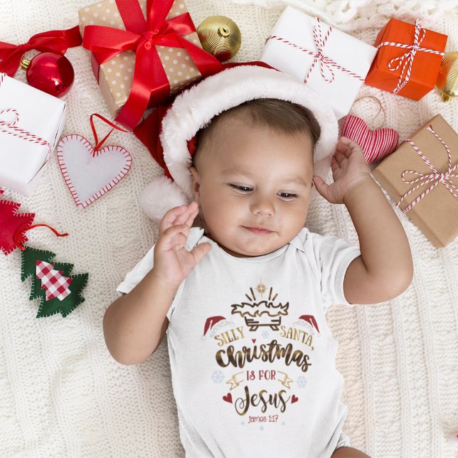 Body Para Bebê PAPAI NOEL bobo NATAL É PARA JESUS GENÉ-Cristão (Criador carregado)