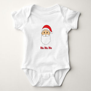 Body Para Bebê Papai Noel Branco Ho Ho Ho Feliz Natal Família