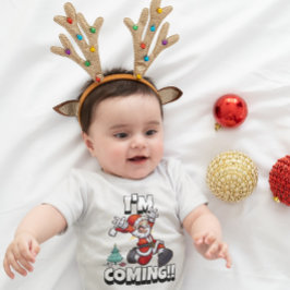 Body Para Bebê Papai Noel Correndo Humor Natal Férias Natalino Di