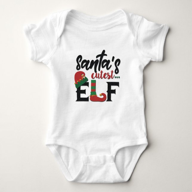 Body Para Bebê Papai noel Cutest Elf (Frente)