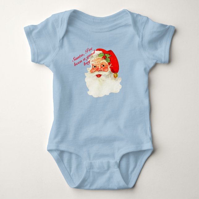 Body Para Bebê Papai Noel eu fui bom Personalize Natal Bebê (Frente)