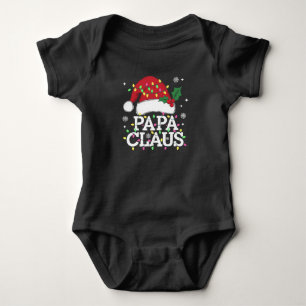 Body Para Bebê Papai Noel Luzes de Natal Família de Pijama Combin