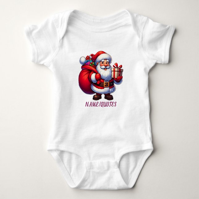 Body Para Bebê Papai Noel Natal Fofo (Frente)