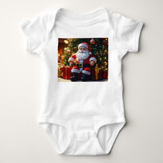 Body Para Bebê "Papai noel Pequeno Auxiliar: Adorável Salto de Be (Frente)