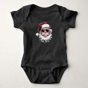 Body Para Bebê Papai Noel Retro Com Óculos Soprando Bolha De Nata
