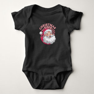 Body Para Bebê Papai Noel Rosa Vintage Retro Natal