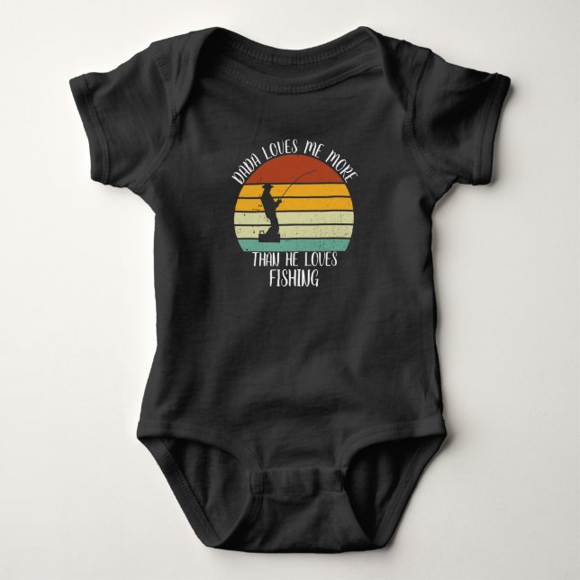 Body Para Bebê Papai Querido Me Ama Mais Do Que Ama A Pesca (Frente)