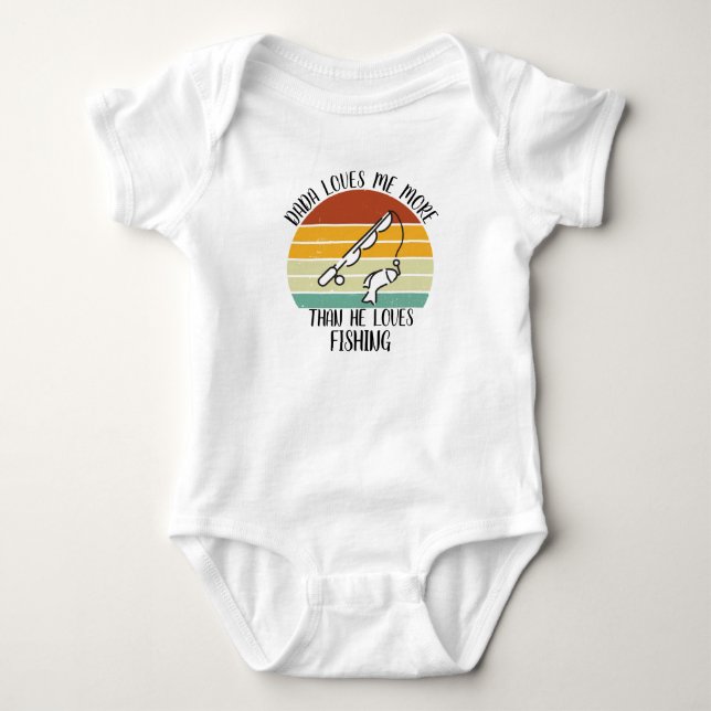 Body Para Bebê Papai Querido Me Ama Mais Do Que Ama Pescar (Frente)