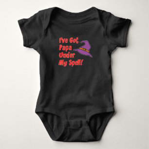 Body Para Bebê Papai Sob Meu Feitiço Dia das Bruxas Para Netinha