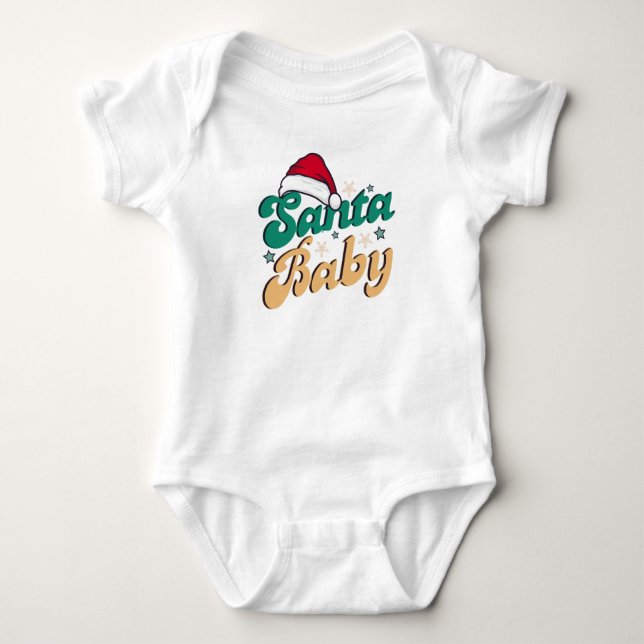 Body Para Bebê "Papais noeis Bebê" Natal Feriado Bebê Fachado (Frente)