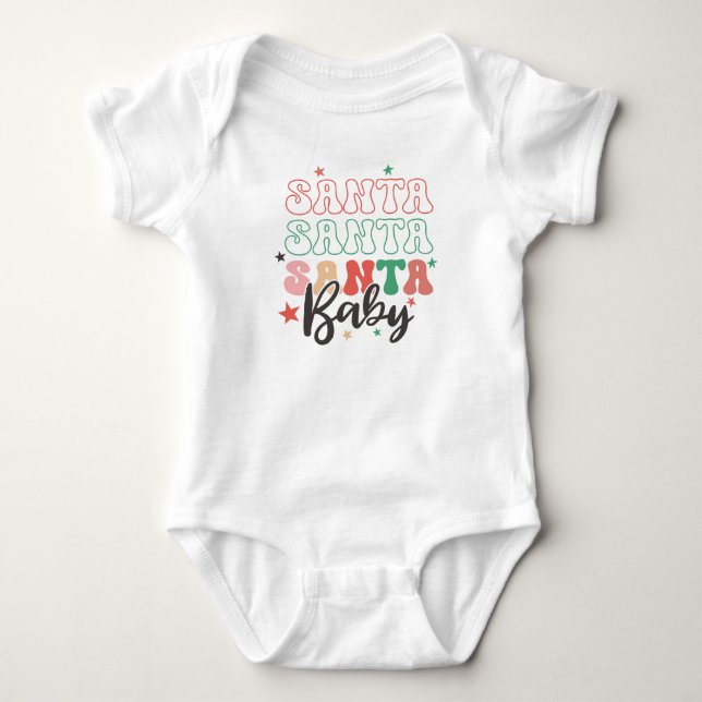 Body Para Bebê "Papais noeis Bebê" Natal Feriado Bebê Fachado (Frente)