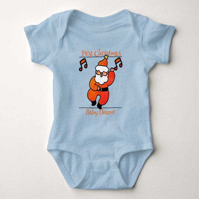 Body Para Bebê papais noeis. bebê primeiro Natal (Frente)