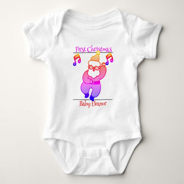 Body Para Bebê papais noeis. bebê primeiro Natal (Frente)