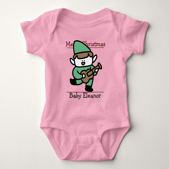 Body Para Bebê papais noeis. bebê primeiro Natal (Frente)