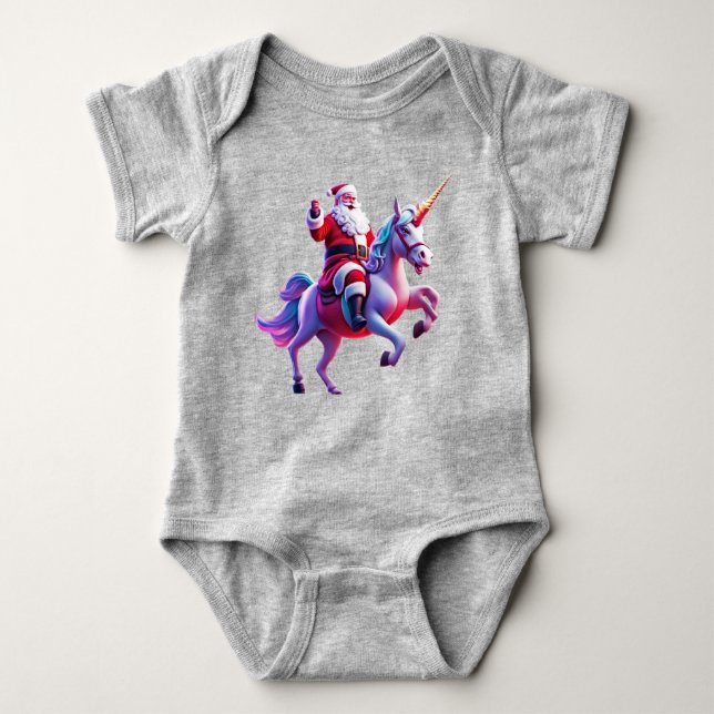 Body Para Bebê Papais noeis de Anel Unicorn (Frente)